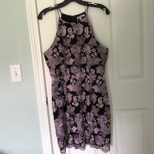 Purple and black homecoming dress